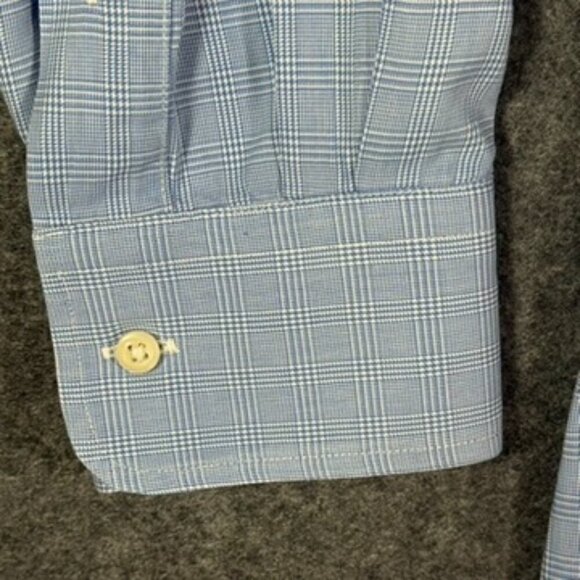 Gitman Bros Mens Long Sleeve Button Shirt Sz 16.5 34 Large USA Blue Made in USA - Picture 5 of 11